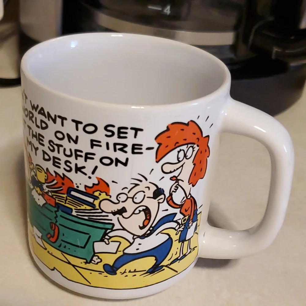 Coffee mug: I don't want to set the whole world on fire, just the stuff on desk